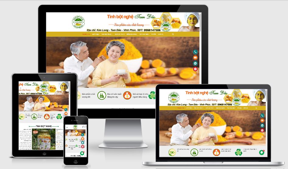 Mẫu website Tinh Bột Nghệ Tam Đảo