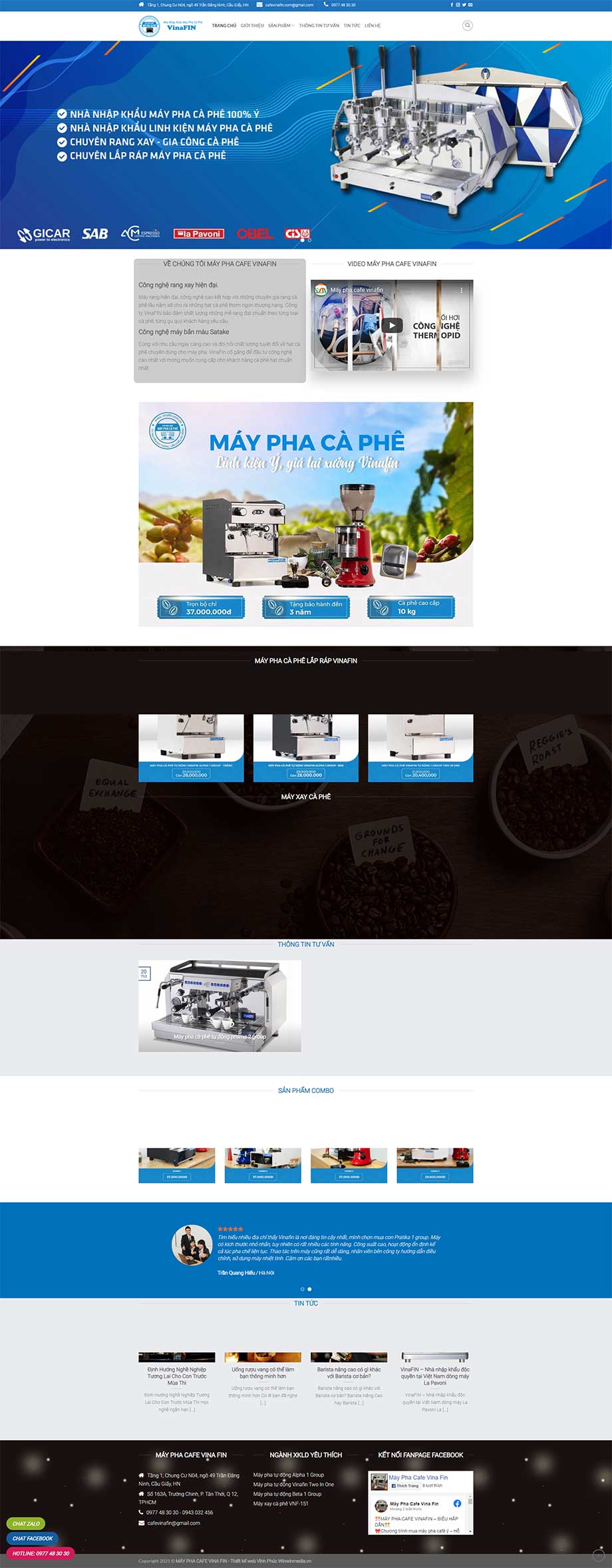 Thiết kế mẫu web bán máy pha cafe (cà phê)