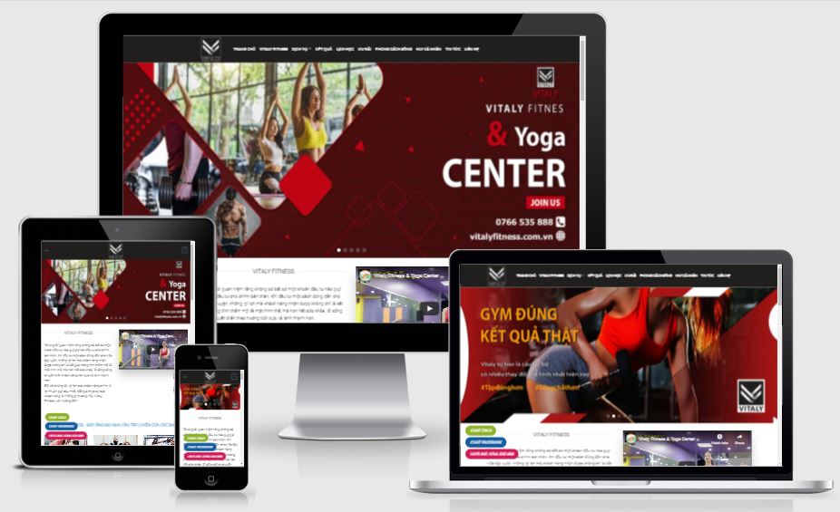 Thiết kế mẫu web Trung tâm Gym Vitaly Fitness & Yoga Center