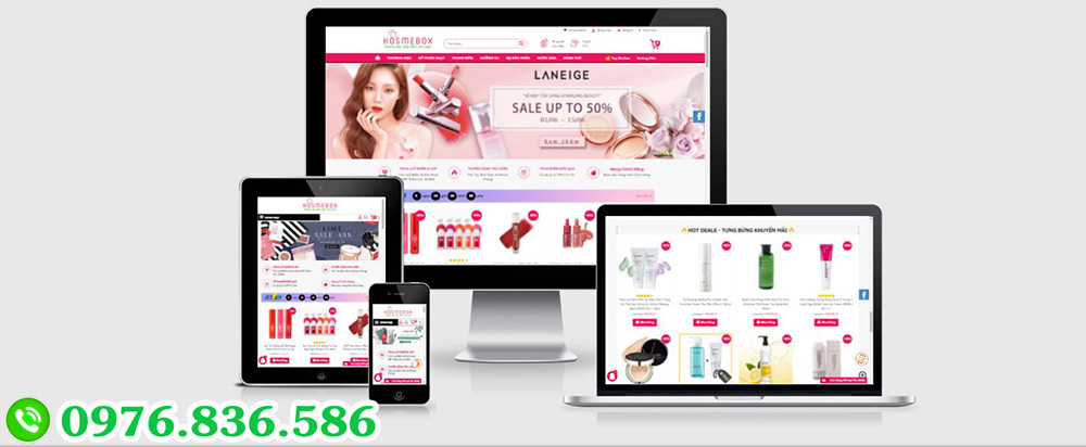 Báo giá Thiết kế website mỹ phẩm tại Vĩnh Phúc