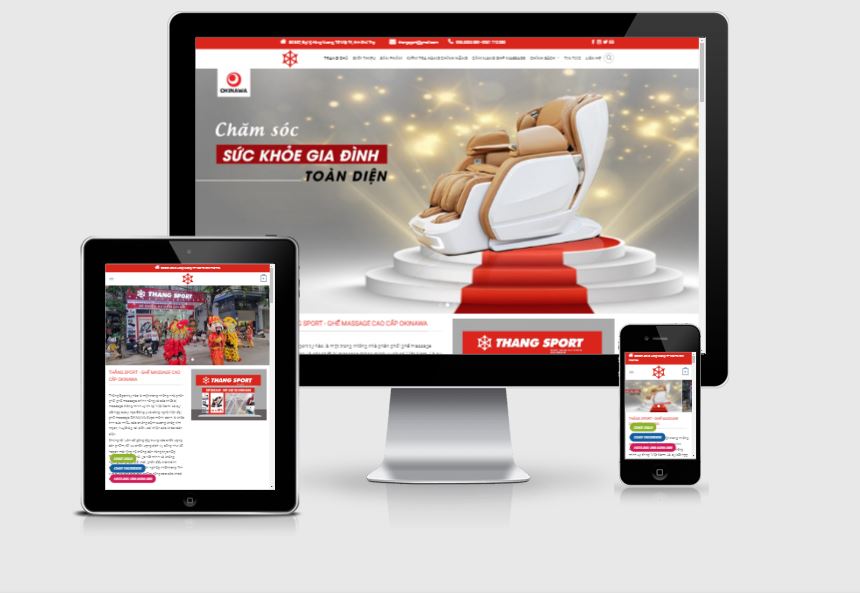 Thiết kế mẫu web kinh doanh ghế Massage 2