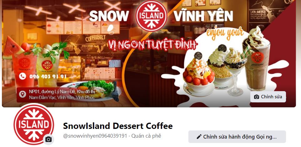 Kênh Facebook Snow Island Coffee Vĩnh Yên