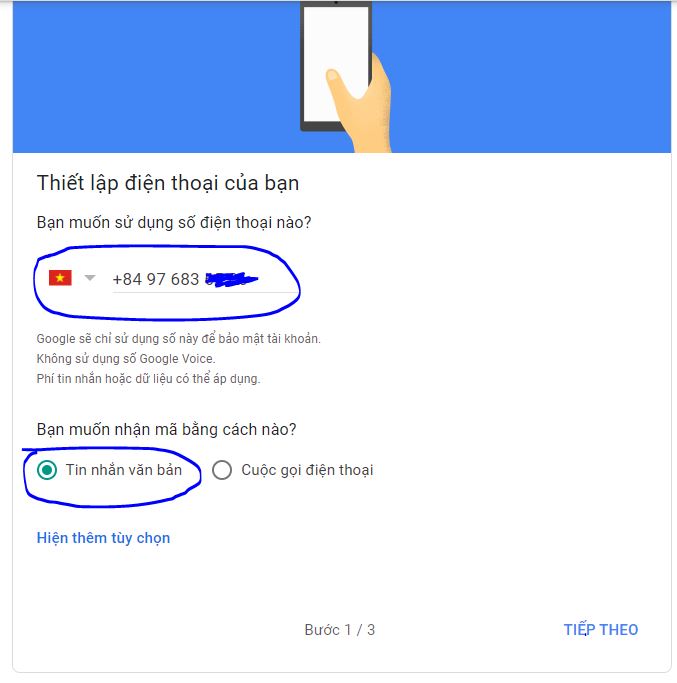 Xác minh 2 bước gmail