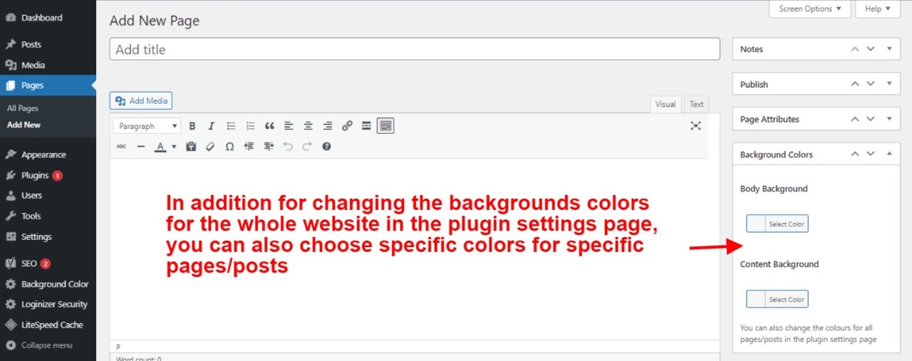 Plugin thay đổi màu nền của Pages, Posts, Widgets trong wordpress