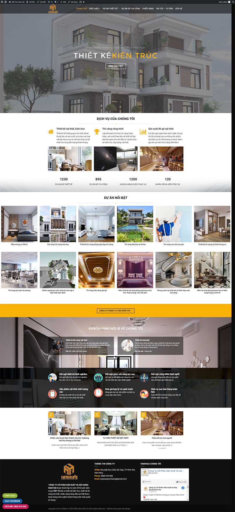 Share Full code website thiết kế kiến trúc, nội thất chuẩn SEO
