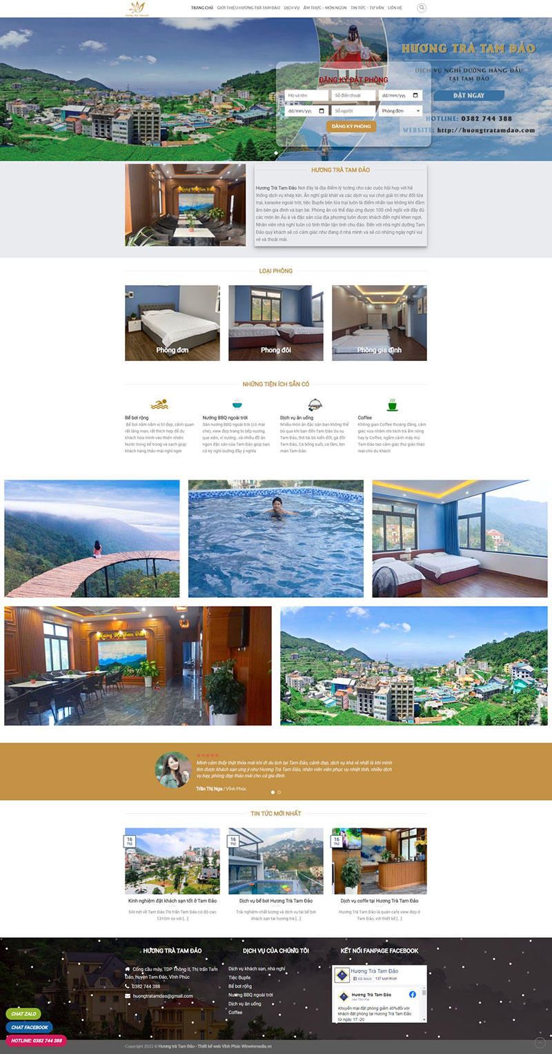 Thiết kế web nhà nghỉ khách sạn