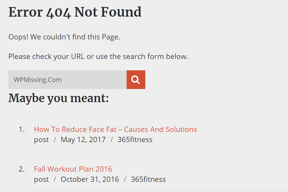 Thêm bài viết và trang liên quan vào trong lỗi 404