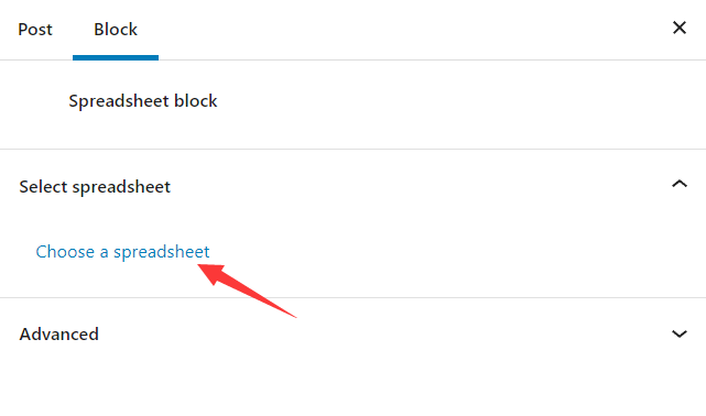 Spreadsheet Block Select