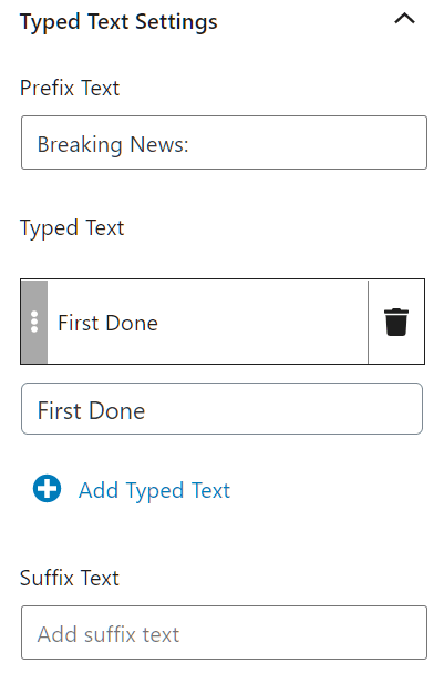Typing Text Add