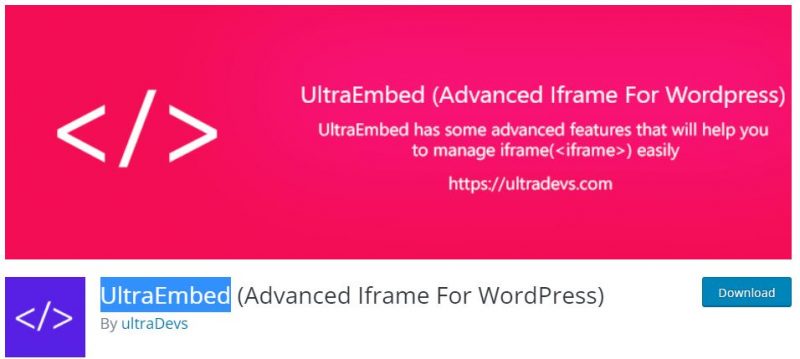 UltraEmbed (Advanced Iframe For WordPress)