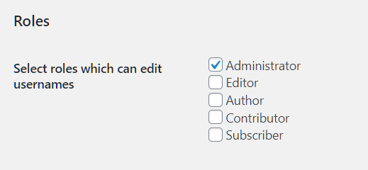 Username Editor User Roles