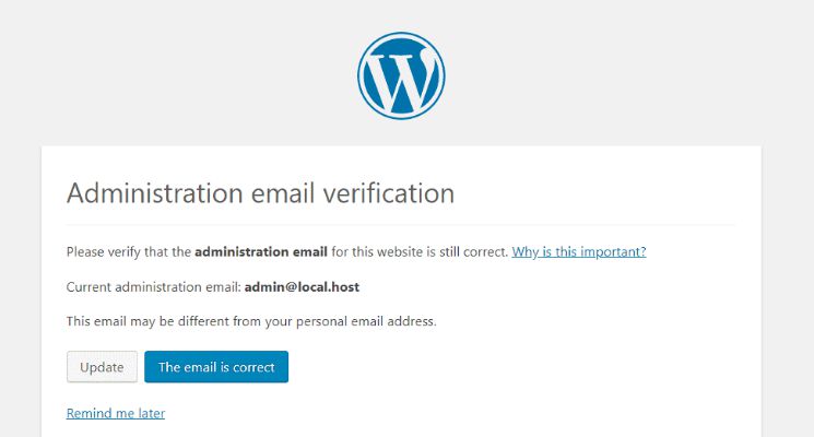 Administration Email Verification