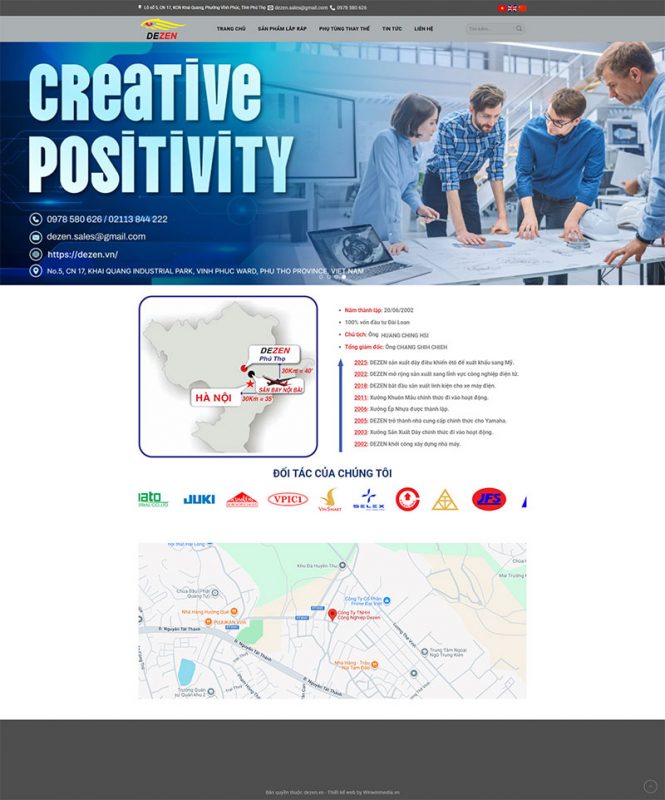 Thiết kế web công ty Dezen